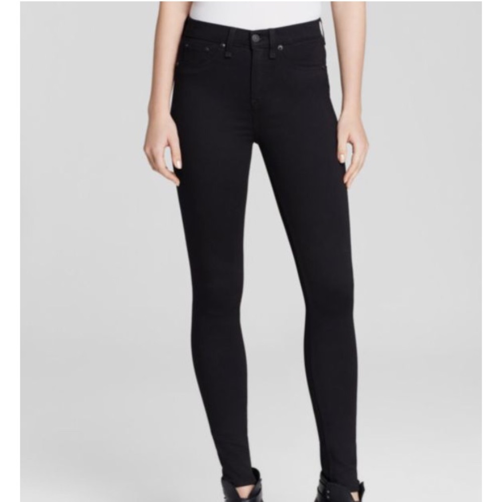 Rag and Bone high rise skinny jeans sz 24 black